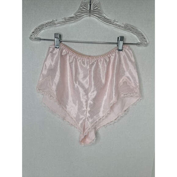 RARE Vintage MAIDENFORM Chantilly Tap ShortHi Cut Silky Panty LACE sz 5 (S) pink - Picture 1 of 8